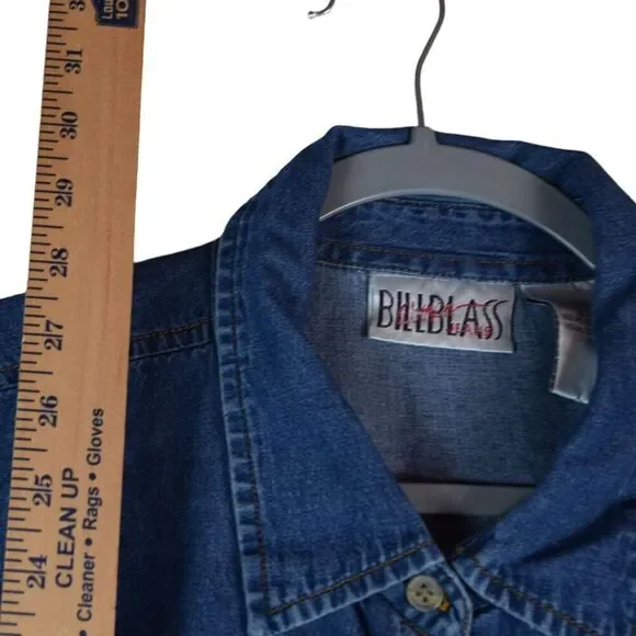 Vintage 90s Bill Blass Denim Chambray Vest Women’s 2X Button Front Y2K Western - Picture 7 of 7